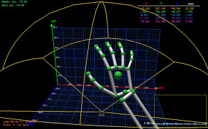 The Leap Motion diagnostic visualizer.