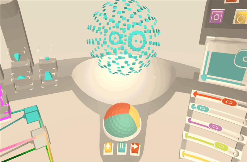 A trackball-style interface with three-color diffuse texture and a golf-ball-like normal map.